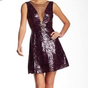BCBGMaxAzria Selina Fit and Flare sz 8 sequin Cocktail Dress